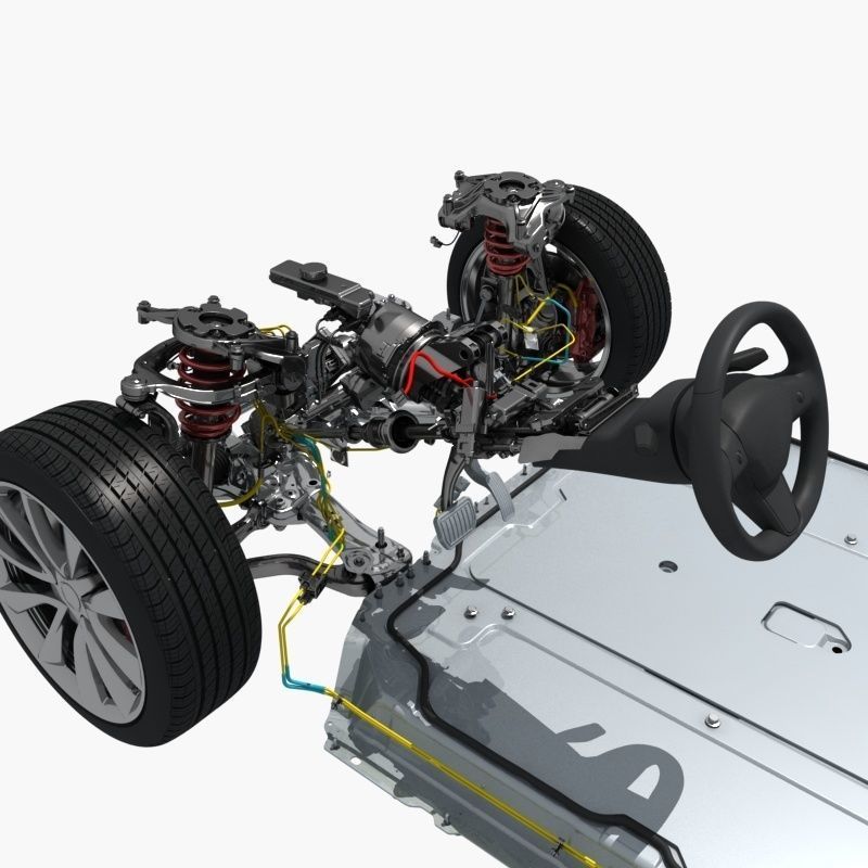 Electric Car Chassis 3D model_6