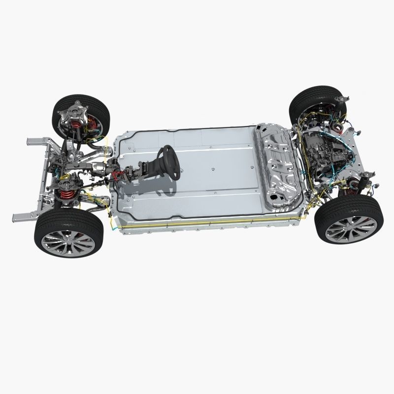 Electric Car Chassis 3D model_2