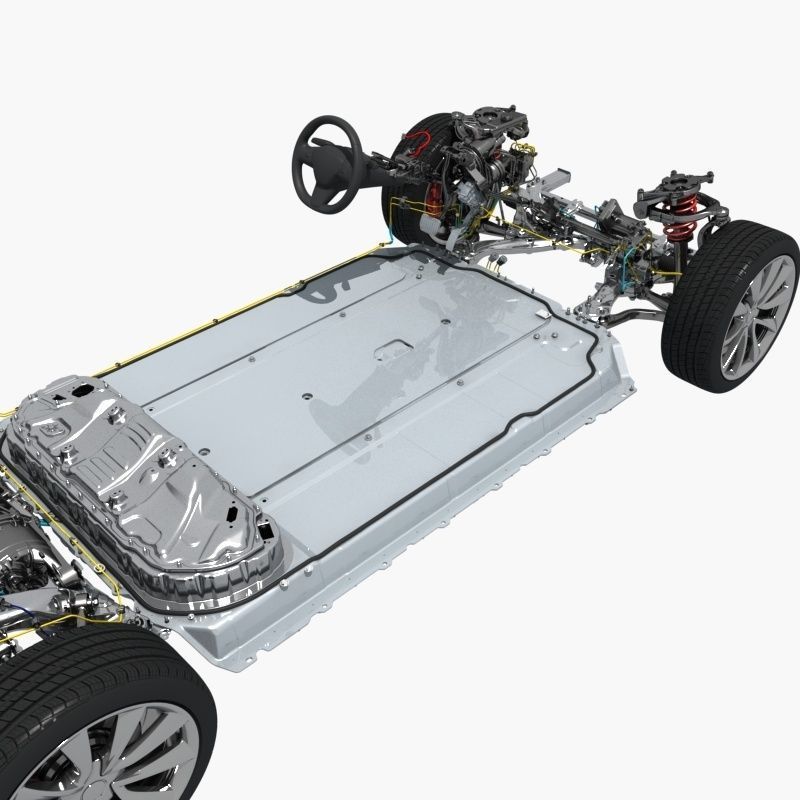 Electric Car Chassis 3D model_3