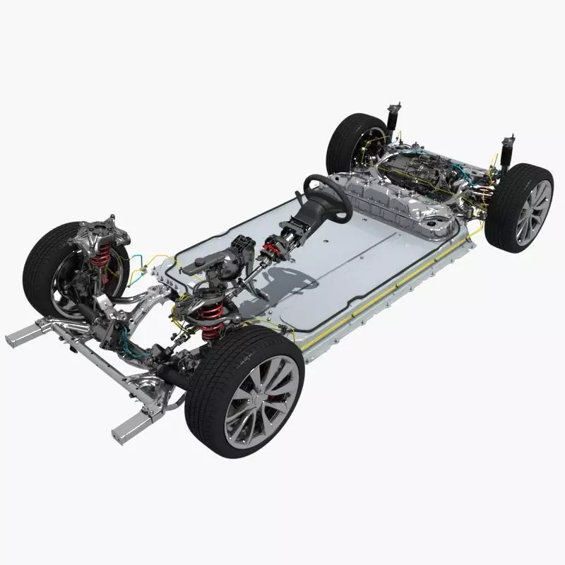 Electric Car Chassis 3D model_0
