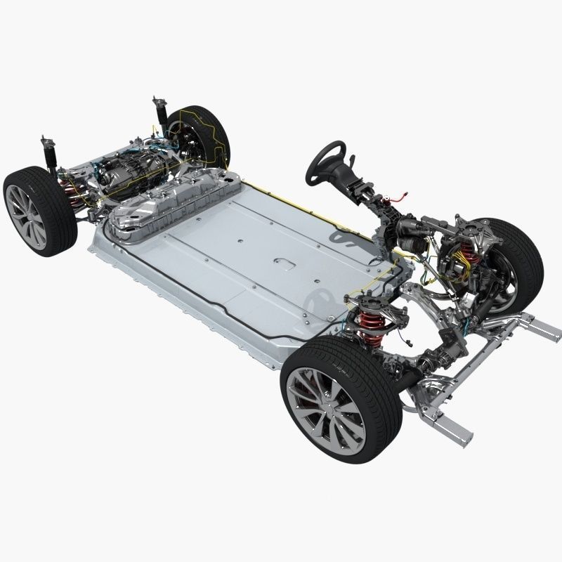 Electric Car Chassis 3D model_4