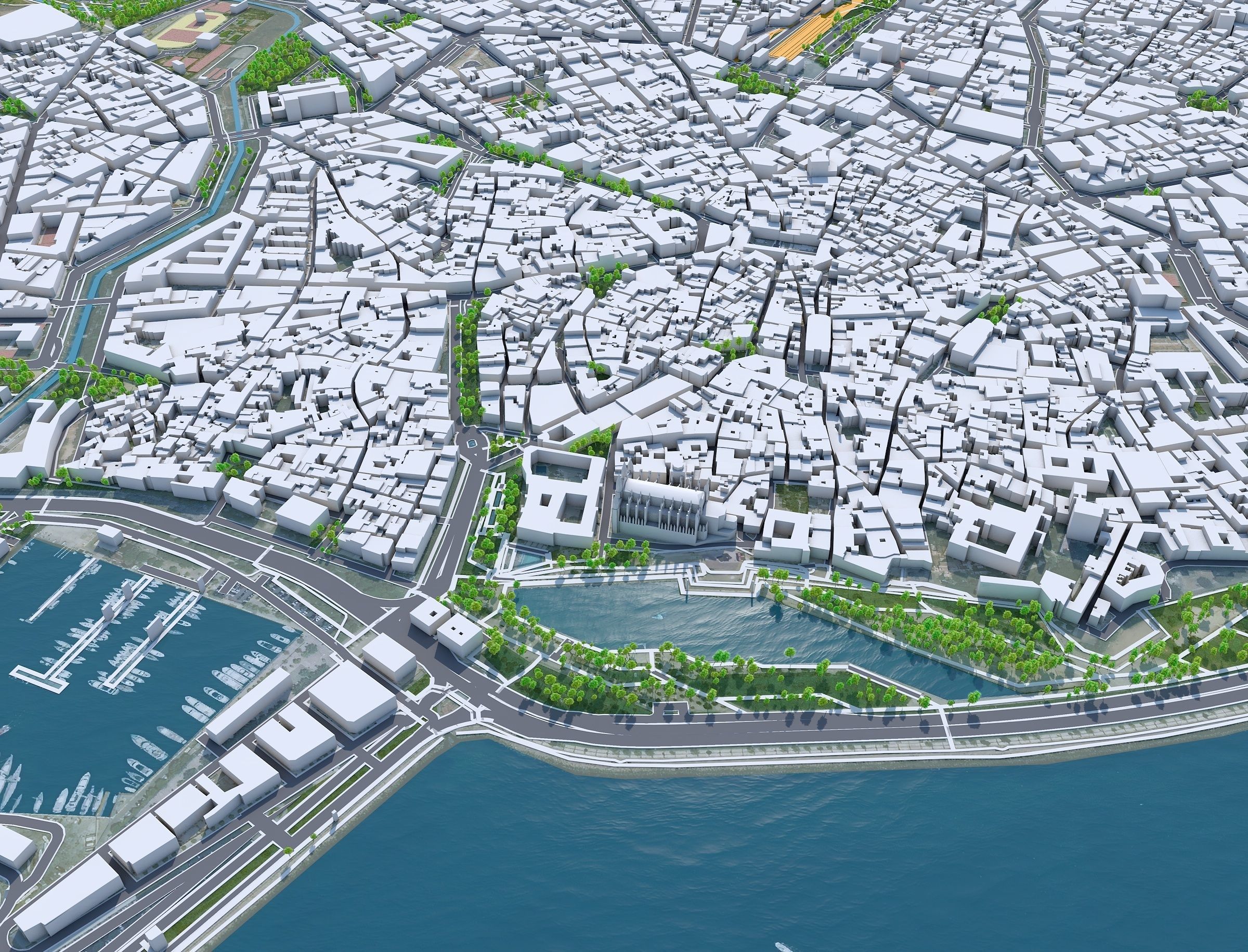 Palma Downtown Spain Low-poly 3D model_10