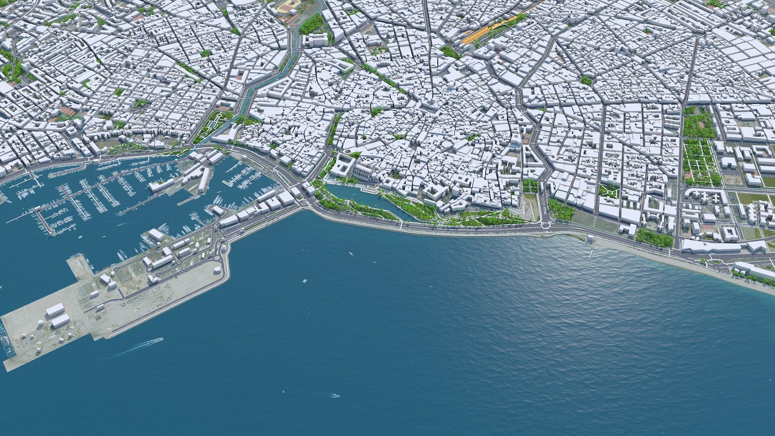 Palma Downtown Spain Low-poly 3D model_2