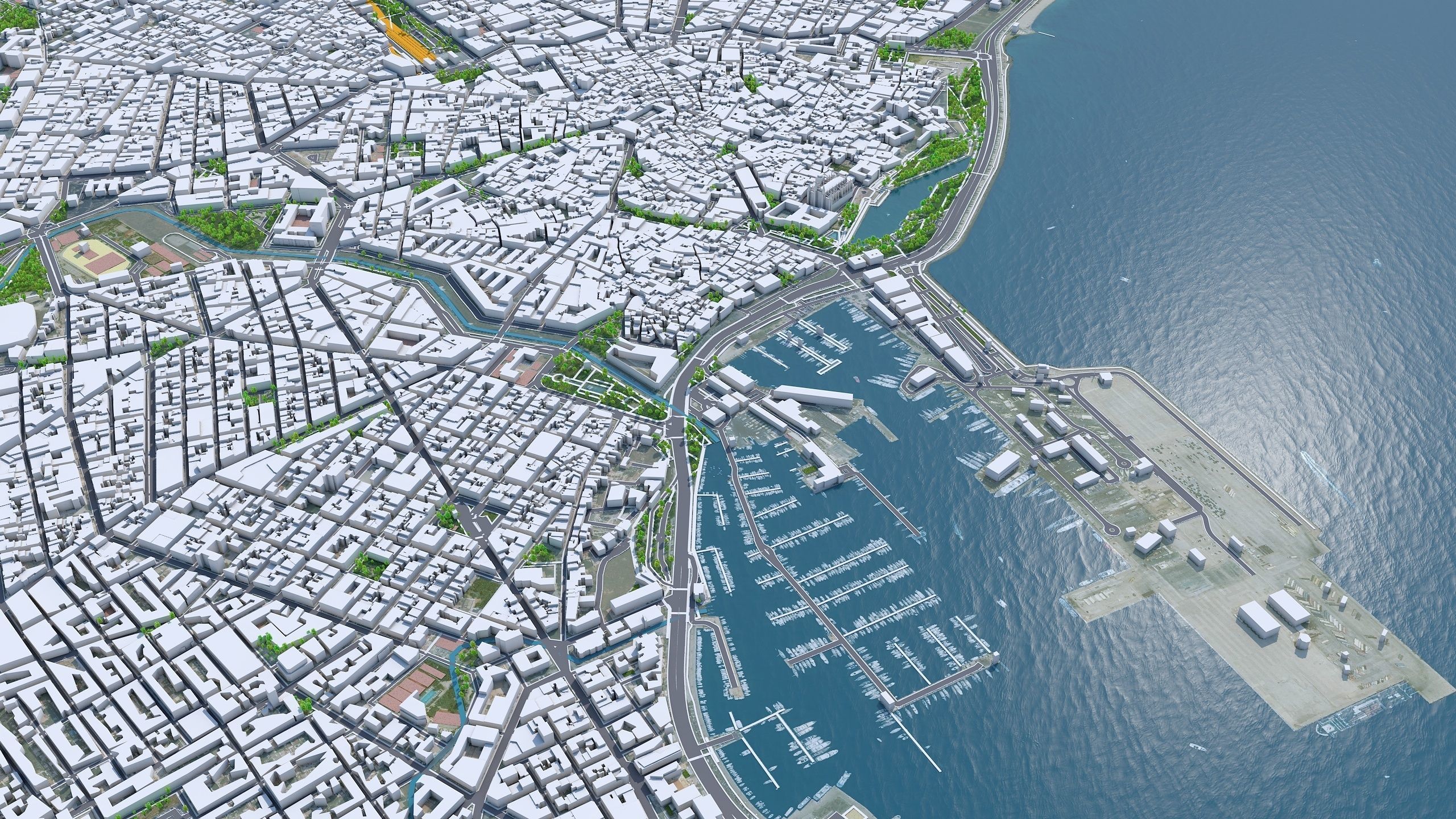 Palma Downtown Spain Low-poly 3D model_3
