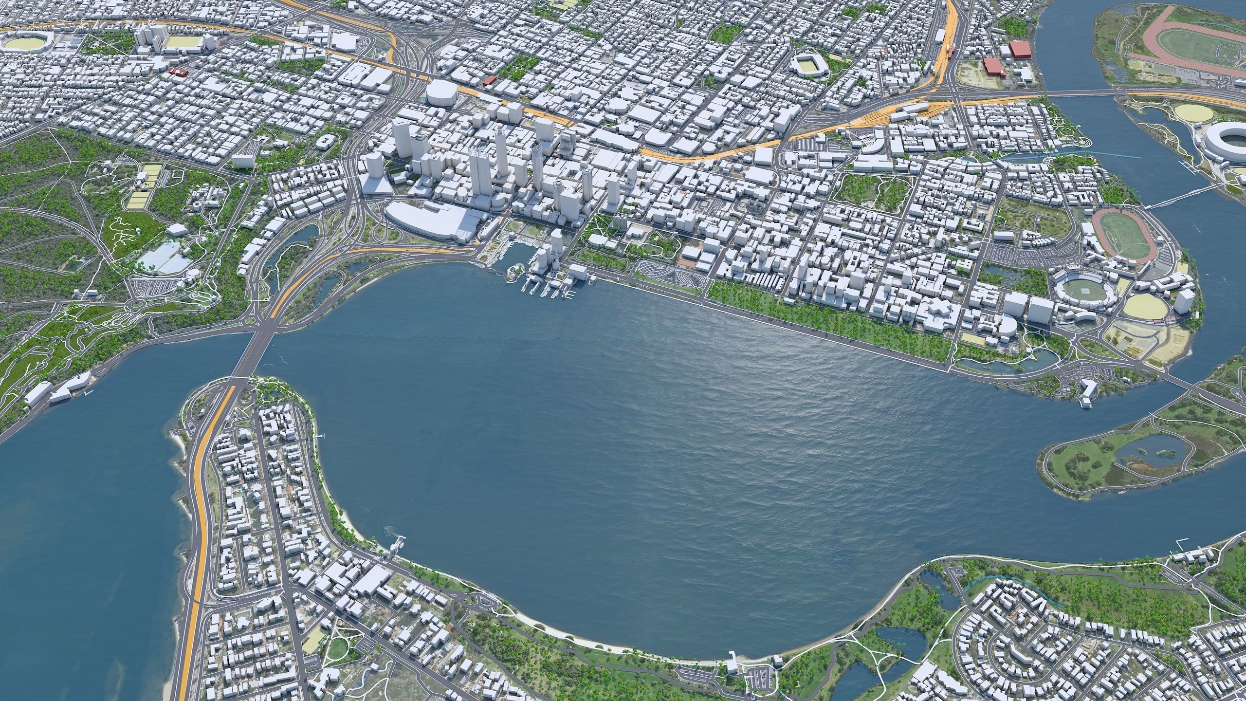 Perth Downtown Australia Low-poly 3D model_2