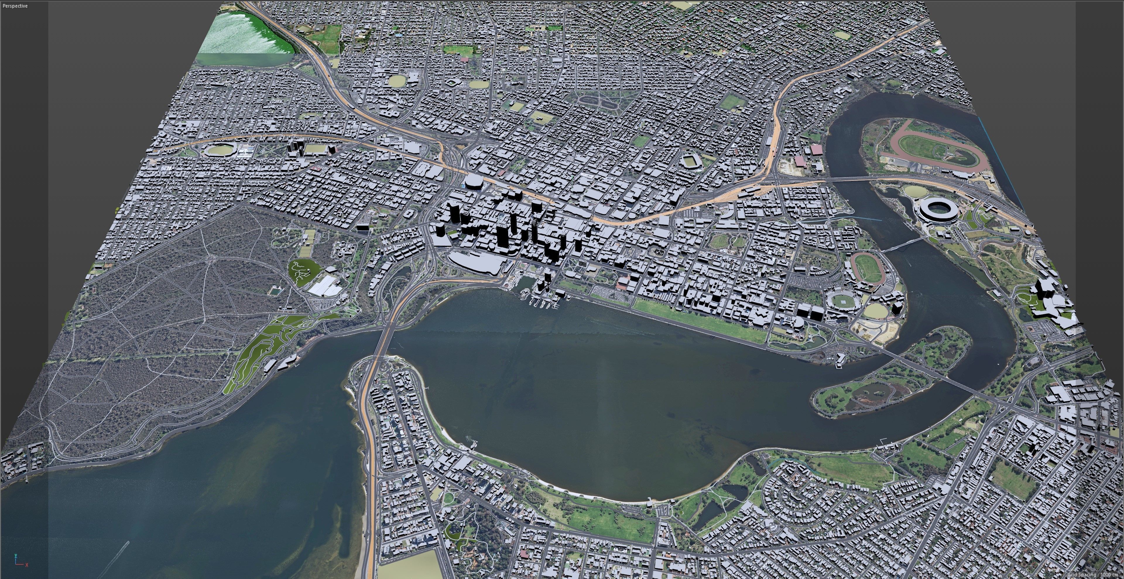 Perth Downtown Australia Low-poly 3D model_7