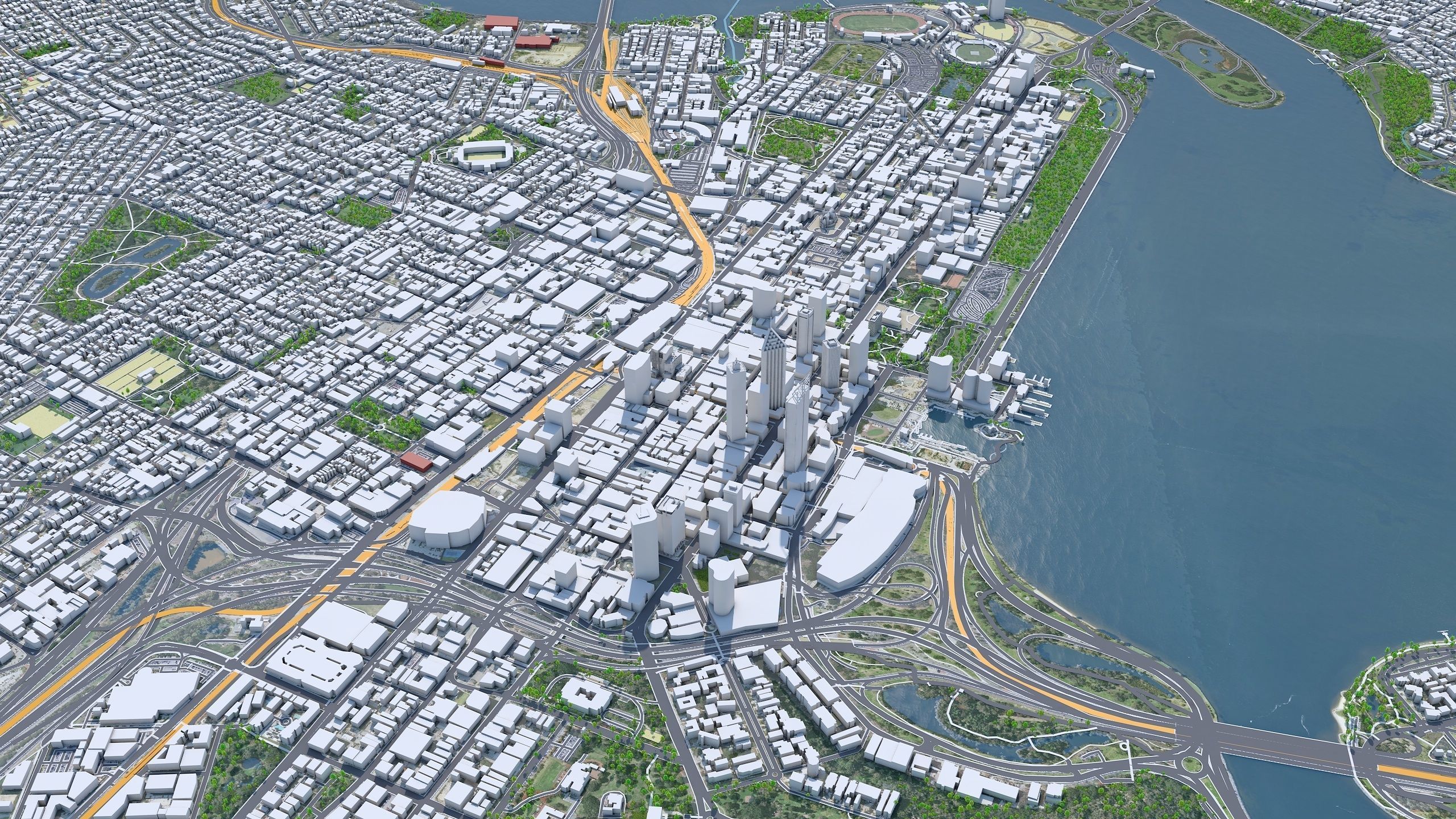 Perth Downtown Australia Low-poly 3D model_3