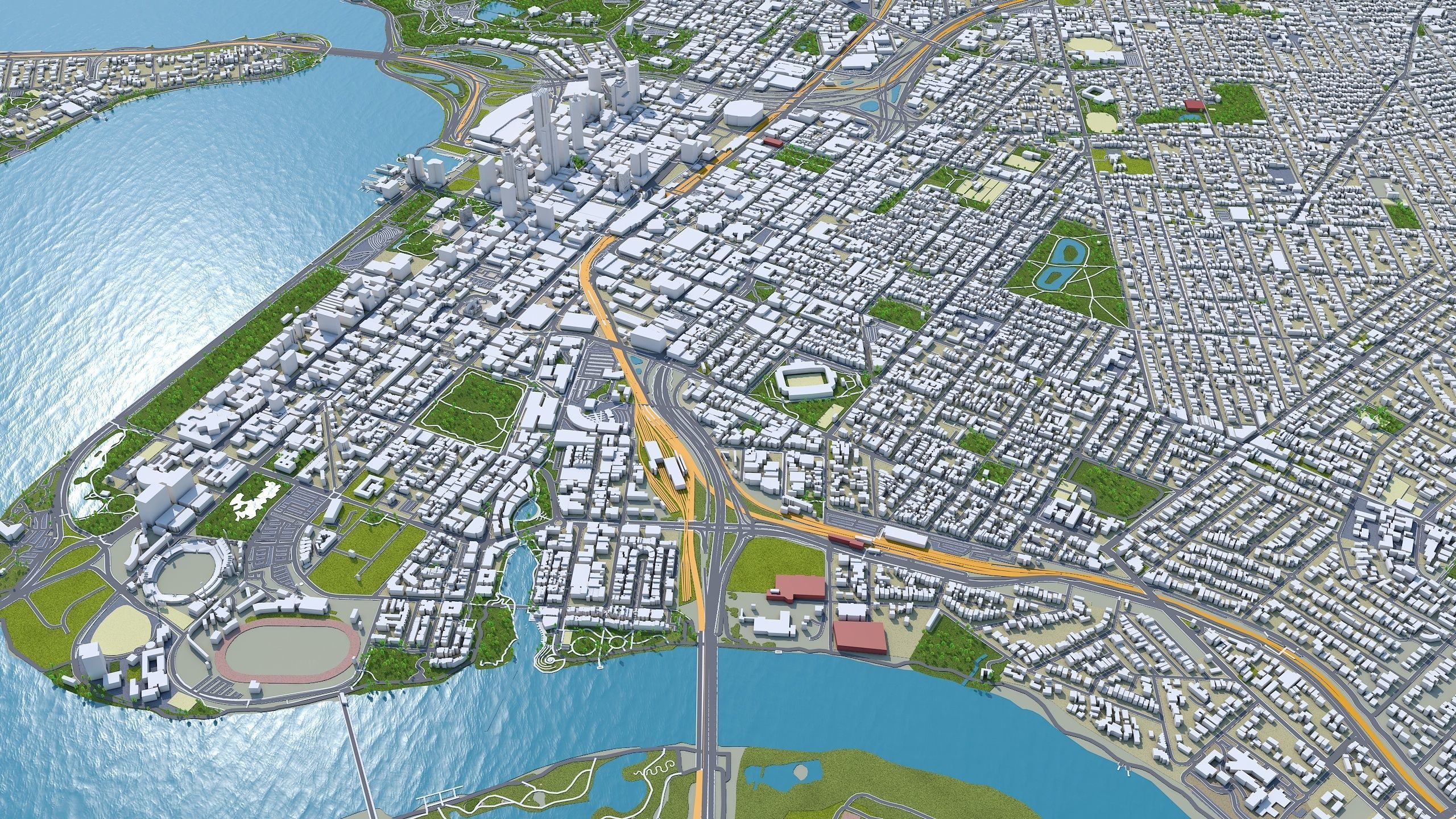 Perth Downtown Australia Low-poly 3D model_5