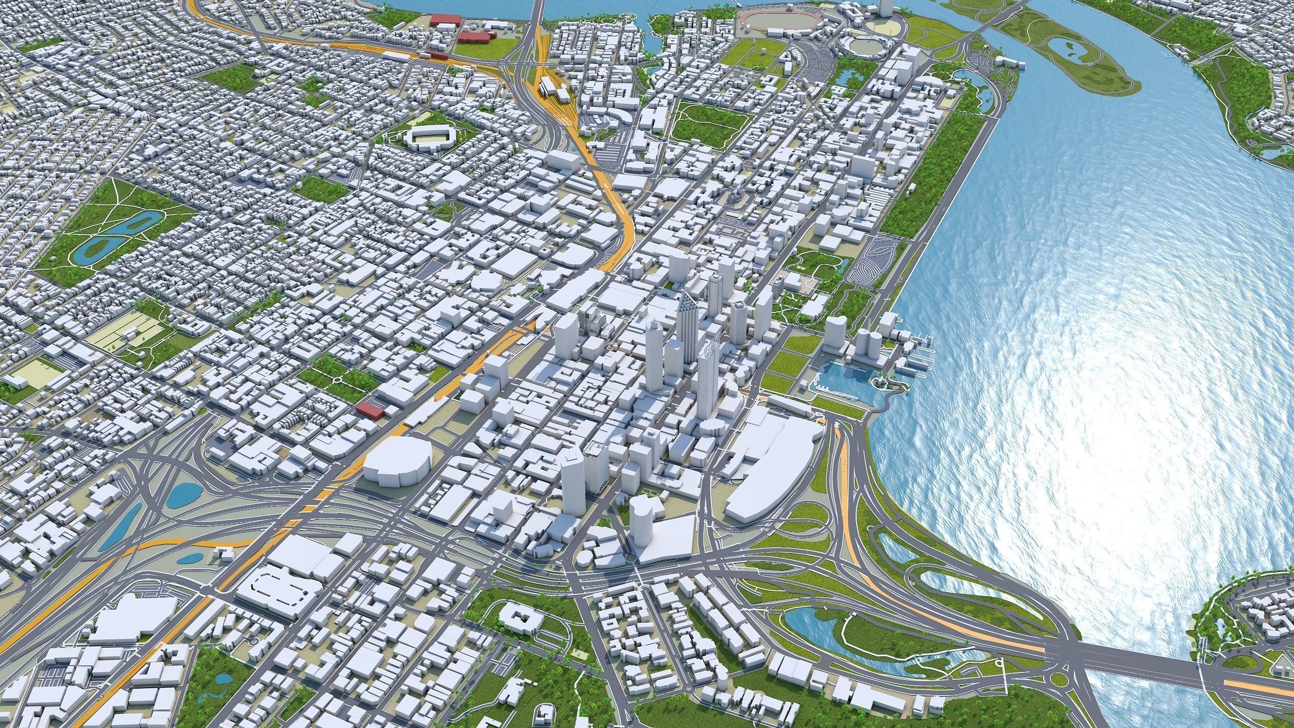 Perth Downtown Australia Low-poly 3D model_4