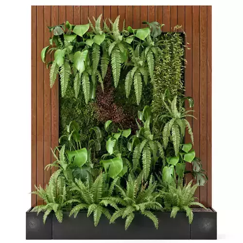 Indoor Wall Plants in rusty Concrete Pot - Set 22 