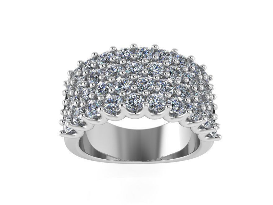 4-Row bright diamond ring 2452 3D print model 3D print model_2