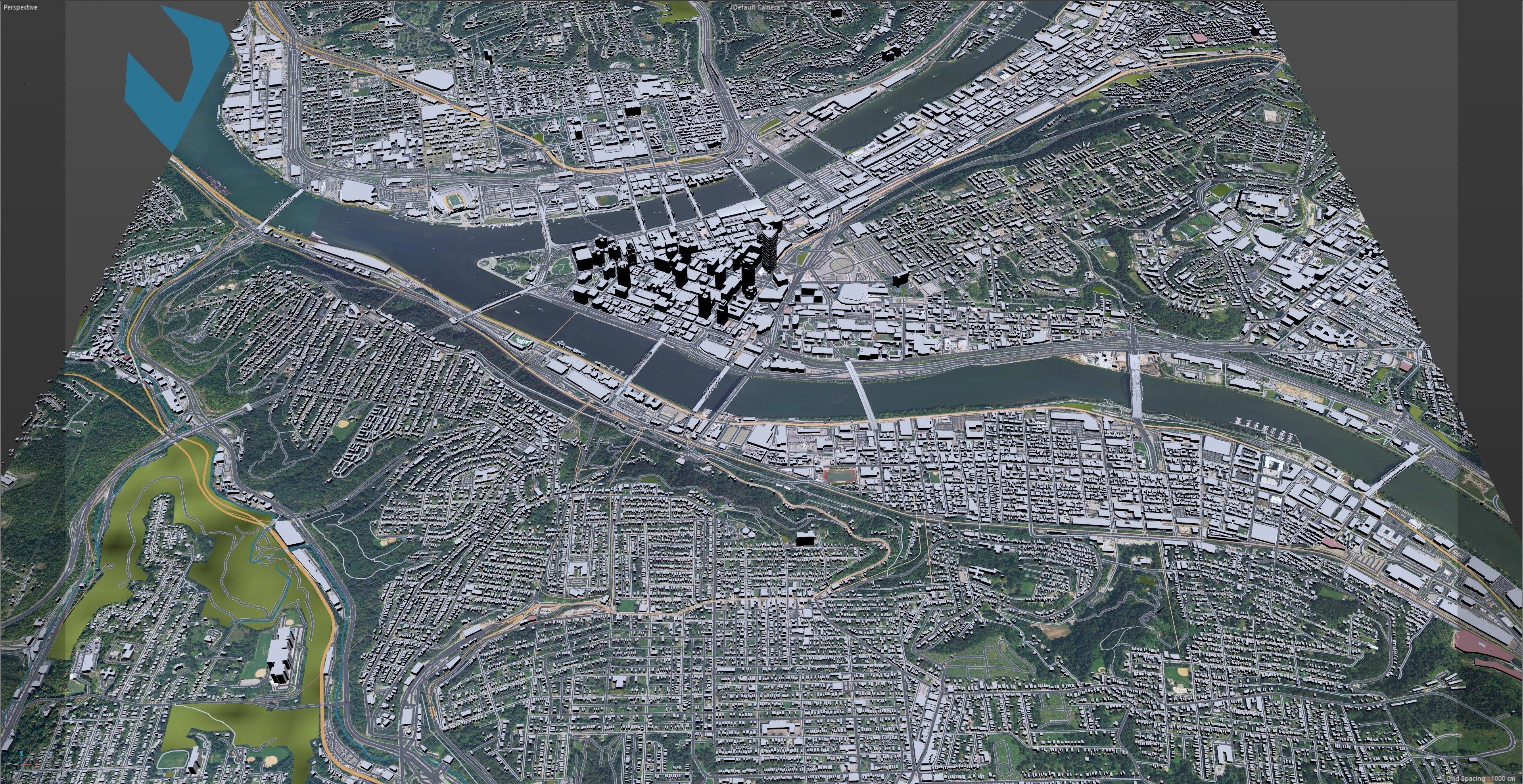 Pittsburgh Downtown Pennsylvania Low-poly 3D model_7