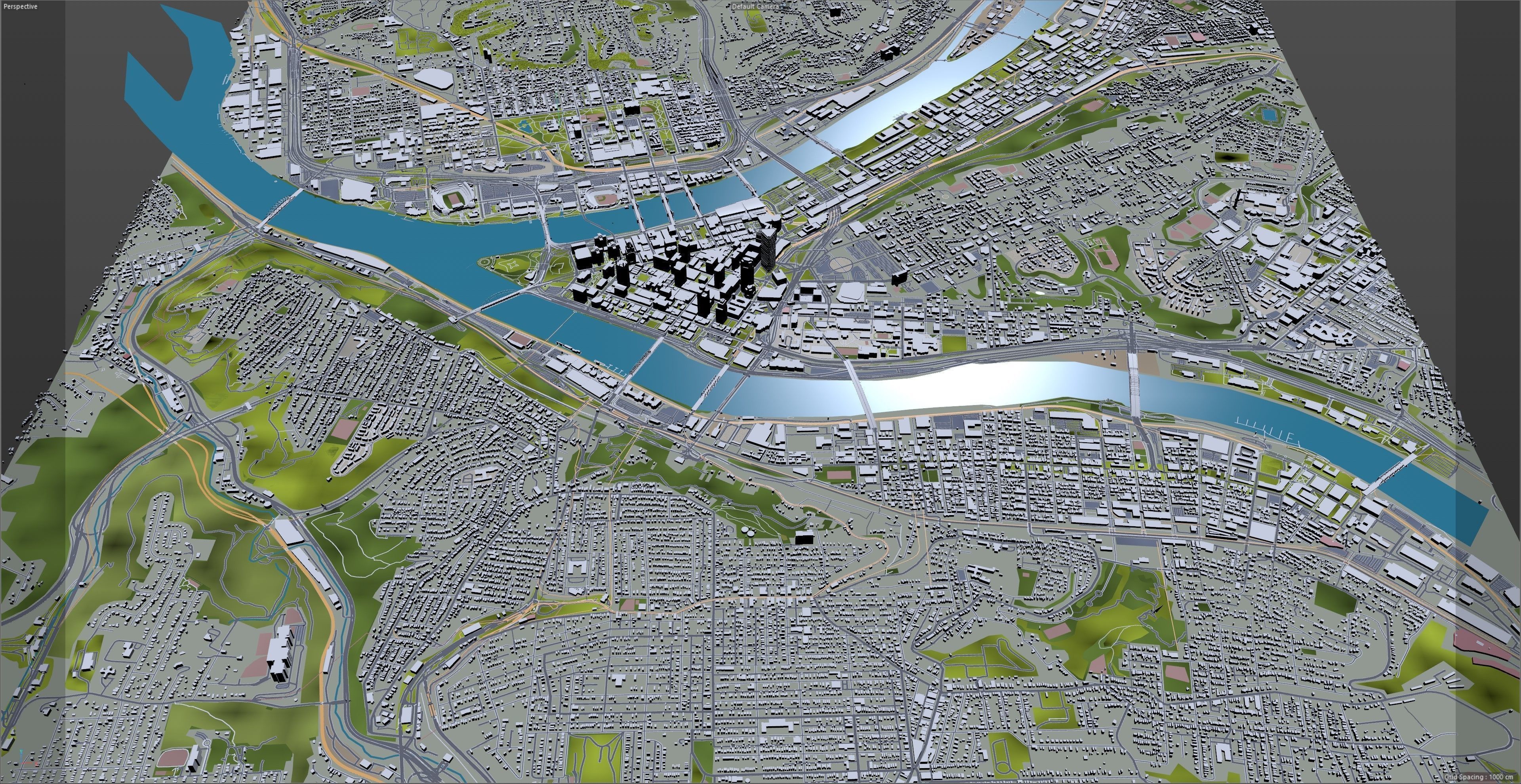 Pittsburgh Downtown Pennsylvania Low-poly 3D model_6
