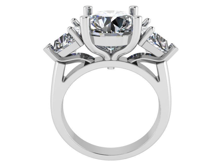 3-Stone diamond ring 2456 3D print model 3D print model_2