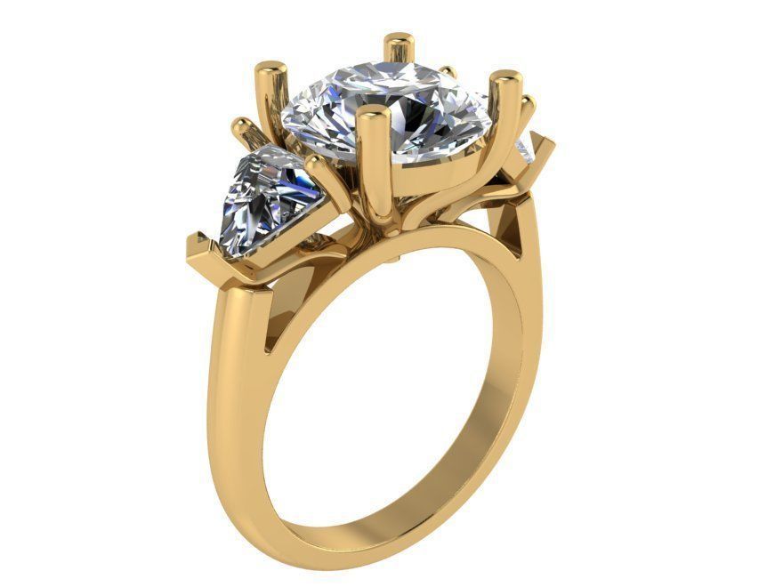 3-Stone diamond ring 2456 3D print model 3D print model_1
