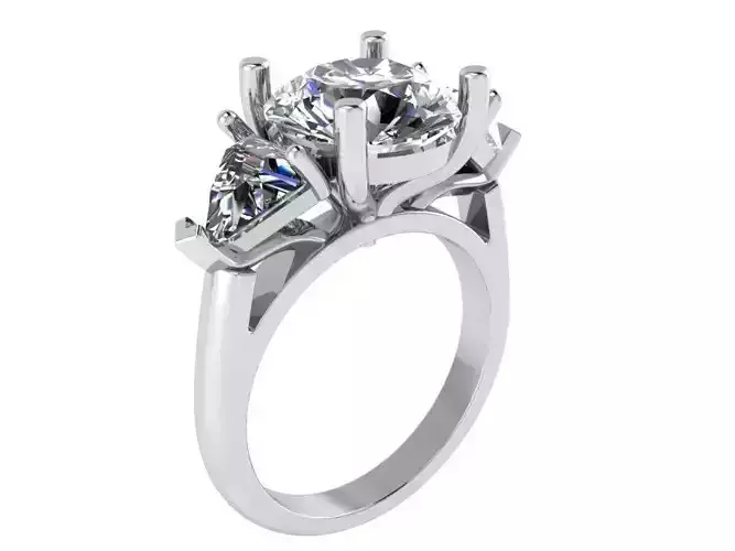 3-Stone diamond ring 2456 3D print model
