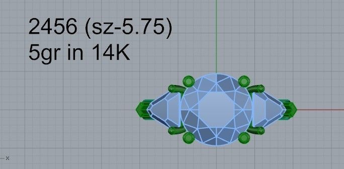 3-Stone diamond ring 2456 3D print model 3D print model_4