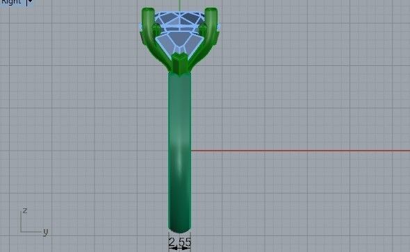 3-Stone diamond ring 2456 3D print model 3D print model_7