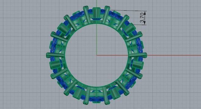 Luxurious heart blue stone ring 2457 3D print model 3D print model_6