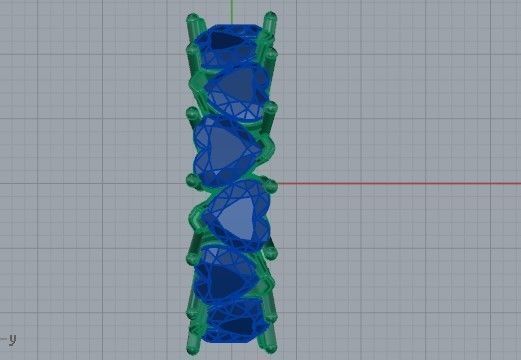 Luxurious heart blue stone ring 2457 3D print model 3D print model_7