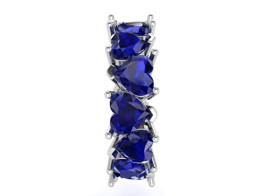 Luxurious heart blue stone ring 2457 3D print model 3D print model_3