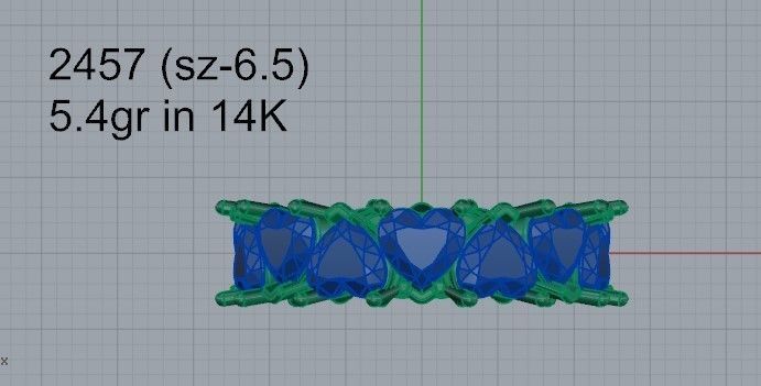 Luxurious heart blue stone ring 2457 3D print model 3D print model_4