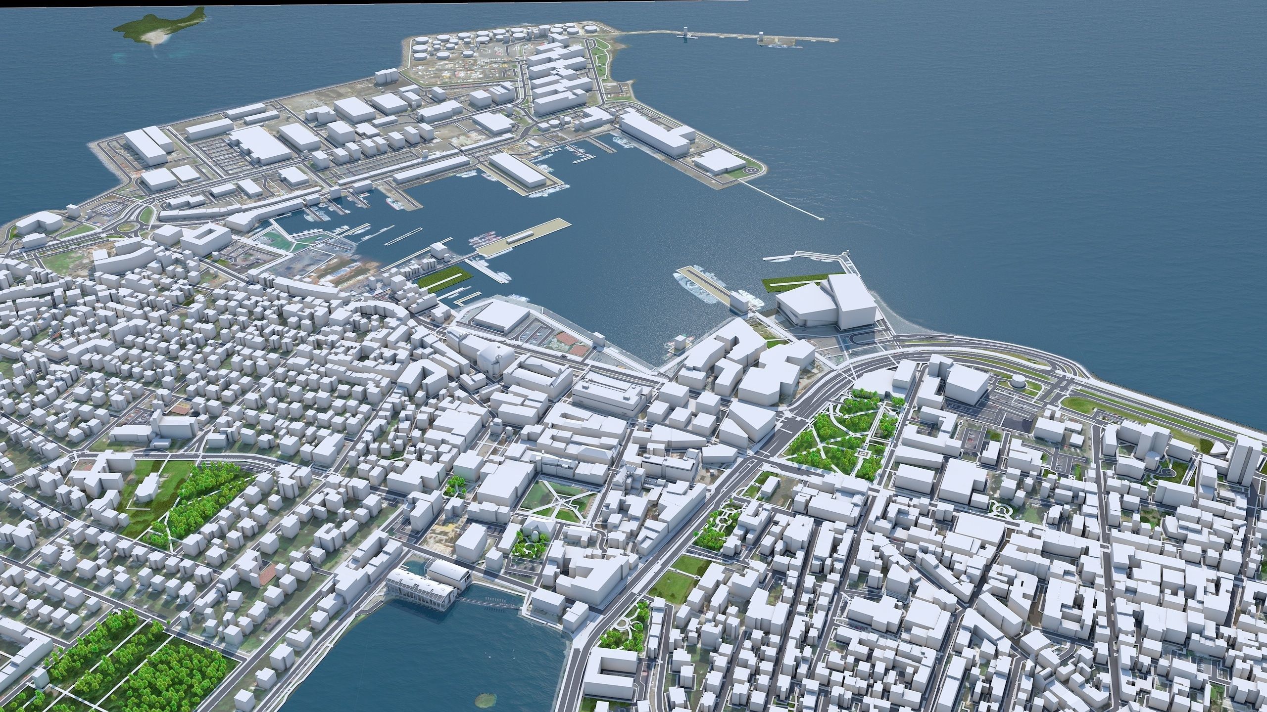 Reykjavik Downtown Iceland Low-poly 3D model_1