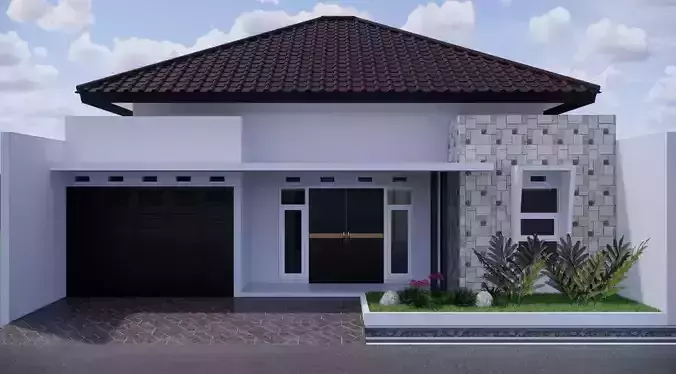 MINIMALIST HOUSE DESIGN 10 x12 METER - 3D SKETCHUP v2015 3D print model