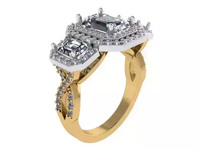 Royal 3-Stone diamond ring 2465 3D print model