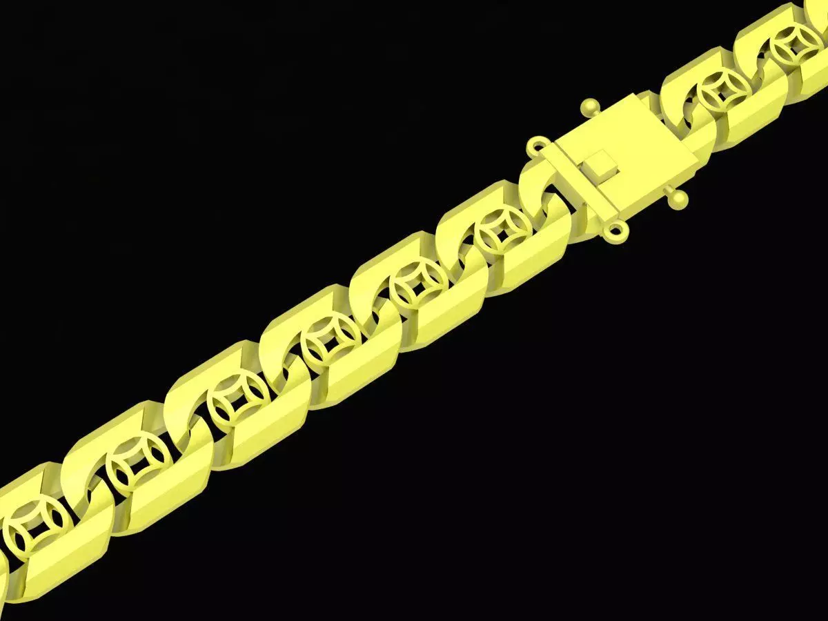 Geometric Link Chain Bracelet 3D Model for Jewelry 4150 3D print model