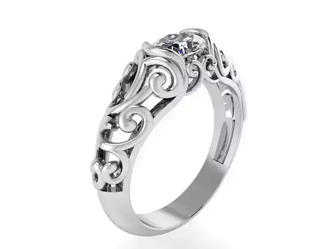 Beautiful design diamond ring 2470 3D print model