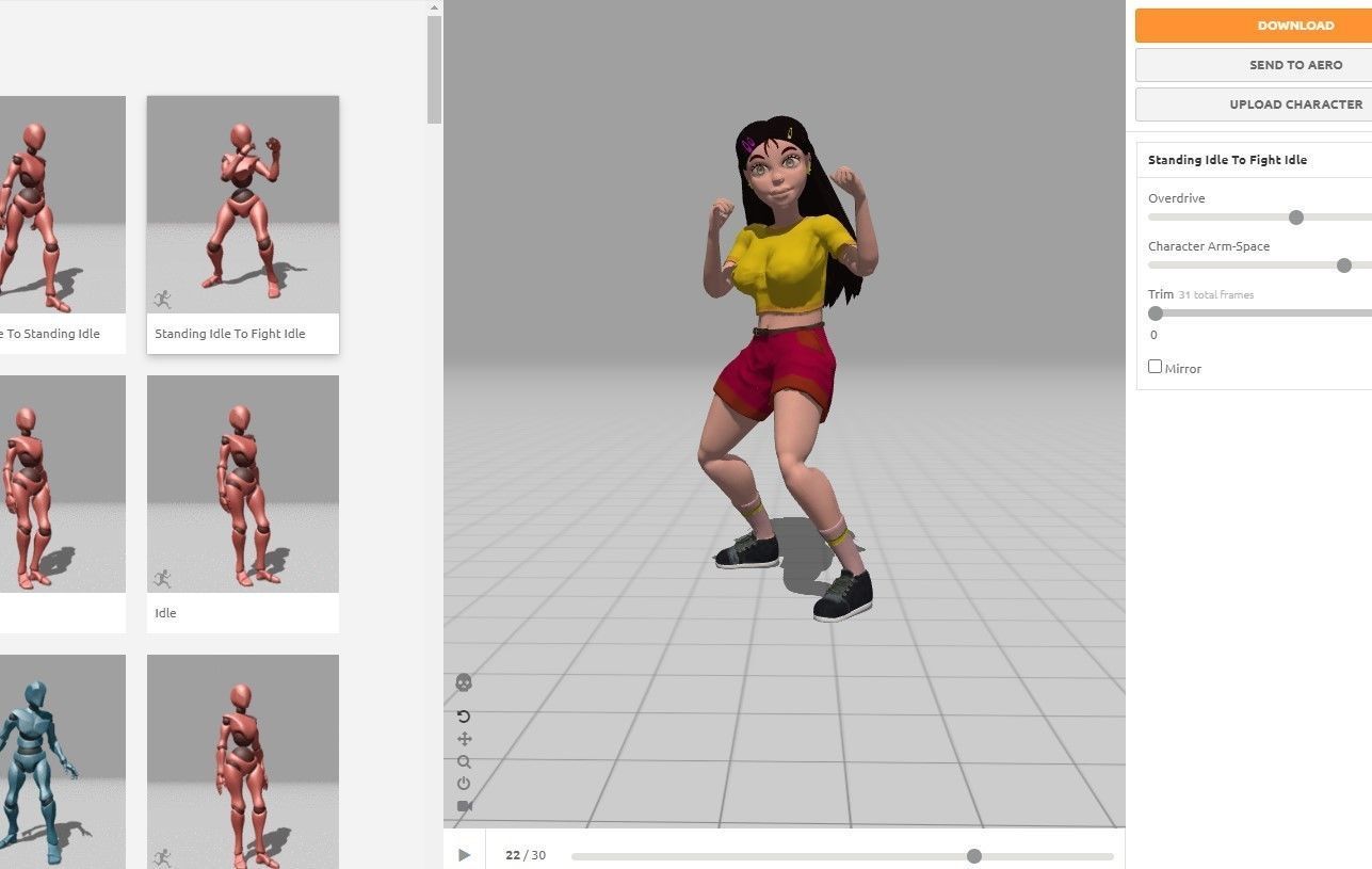 girl character Low-poly 3D model_6