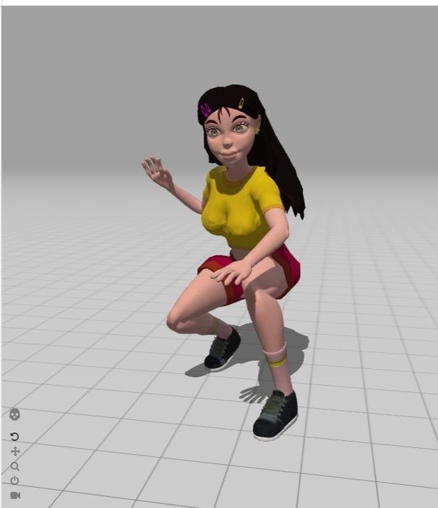 girl character Low-poly 3D model_8