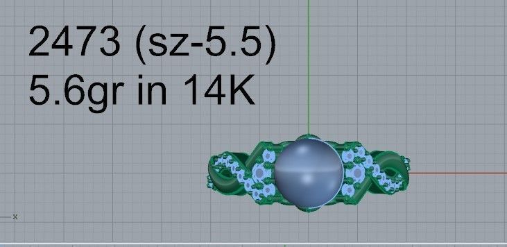 Oval Cabochone  Halo red and black ring 2473 3D print model 3D print model_4