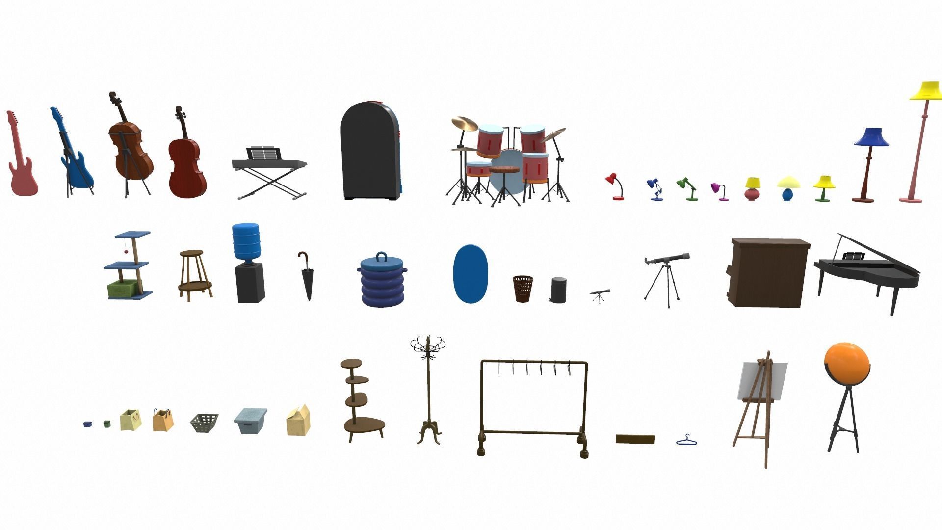 Cartoon household props pack vol 1 3D model_2