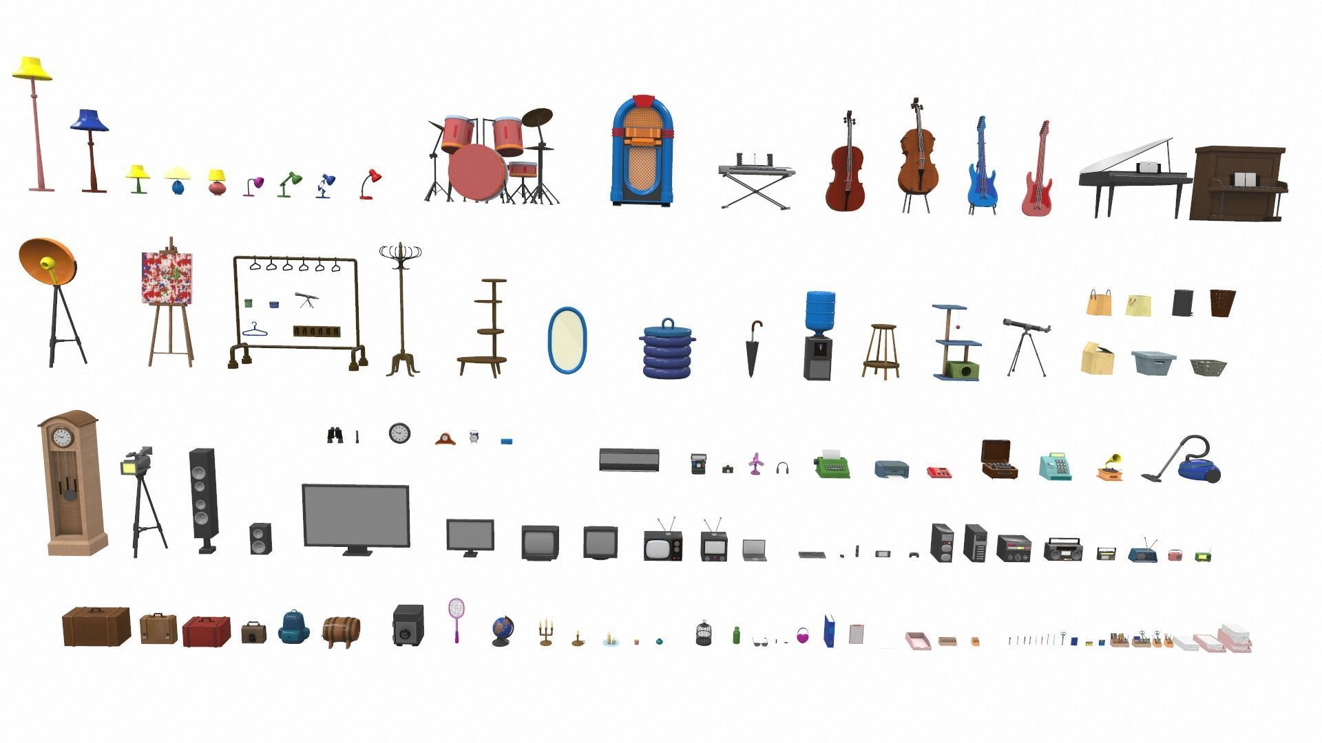 Cartoon household props pack vol 1 3D model_1