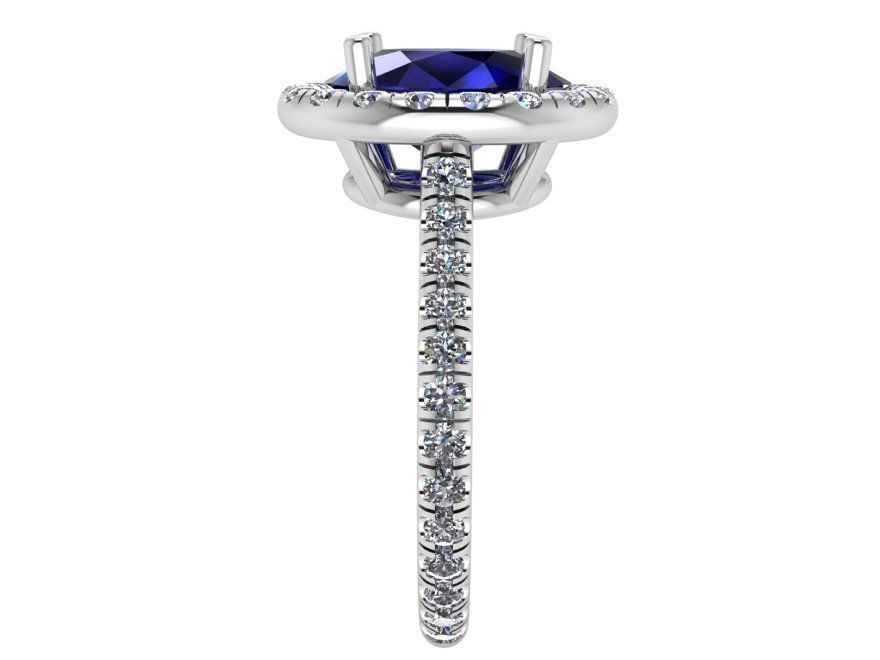 Round blue stone diamond ring 2476 3D print model 3D print model_3