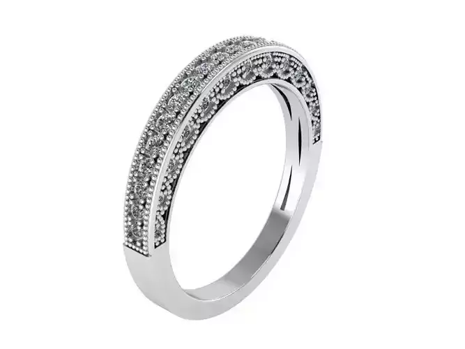 Round signet diamond ring 2479 3D print model