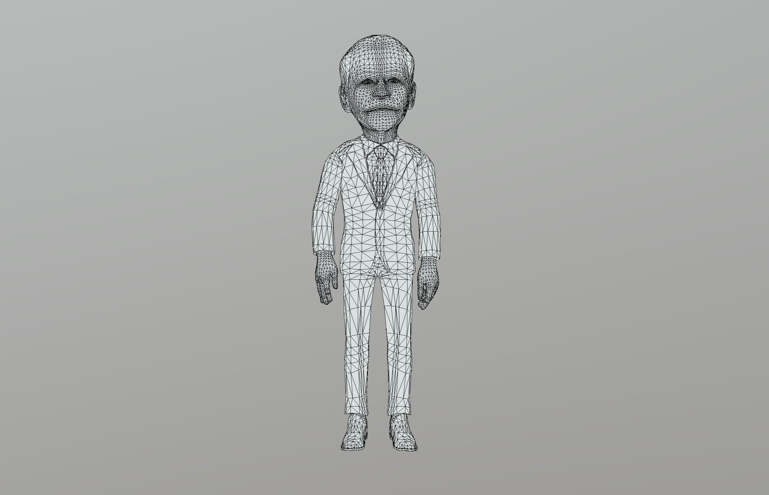 Older White Man Low-poly 3D model_14