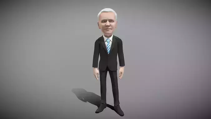 Older White Man Low-poly 3D model