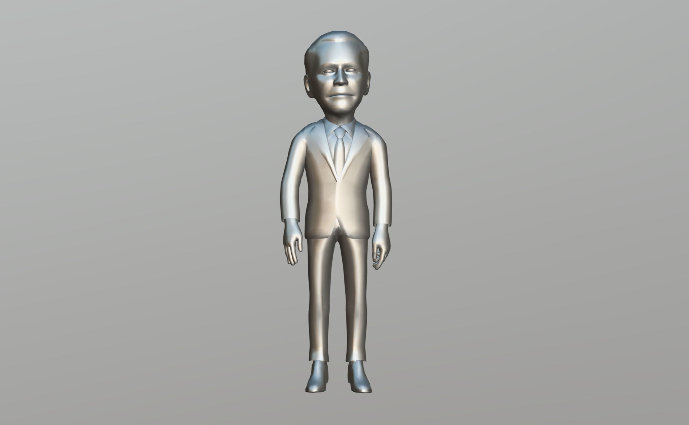 Older White Man Low-poly 3D model_15
