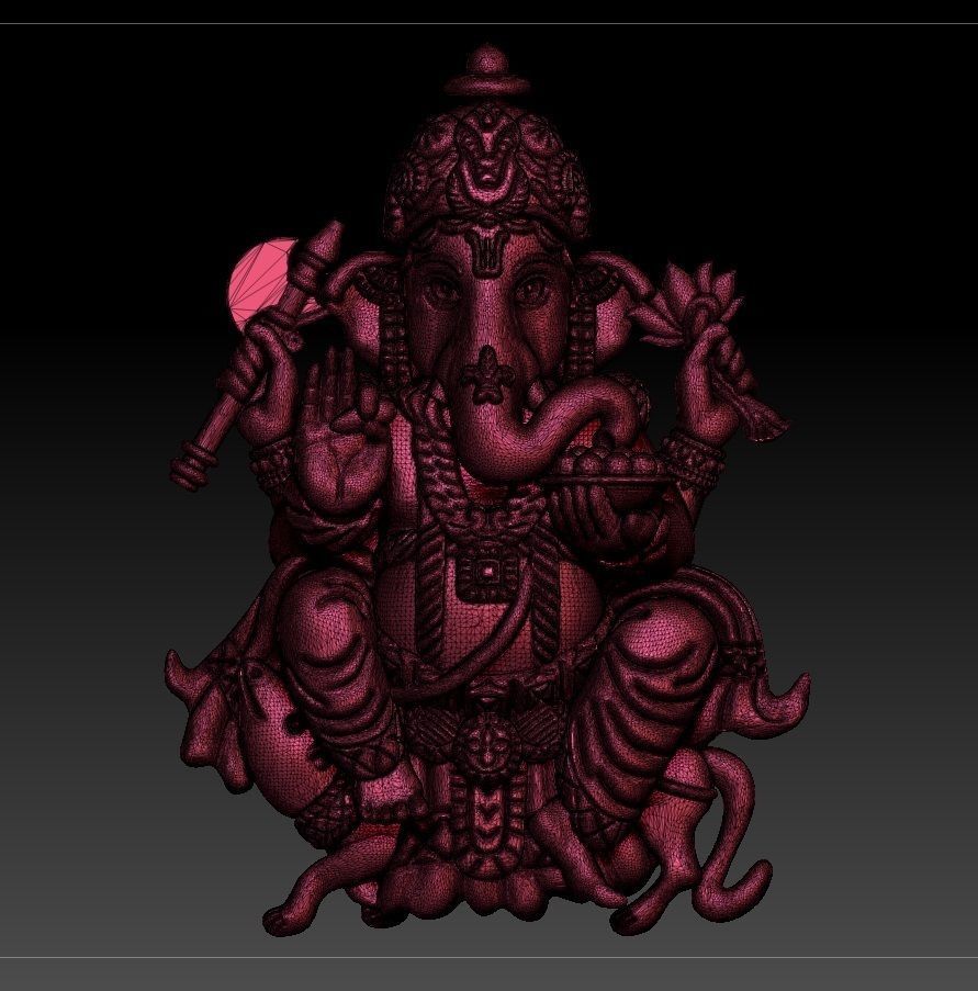 ganesha pendent 3D print model_4