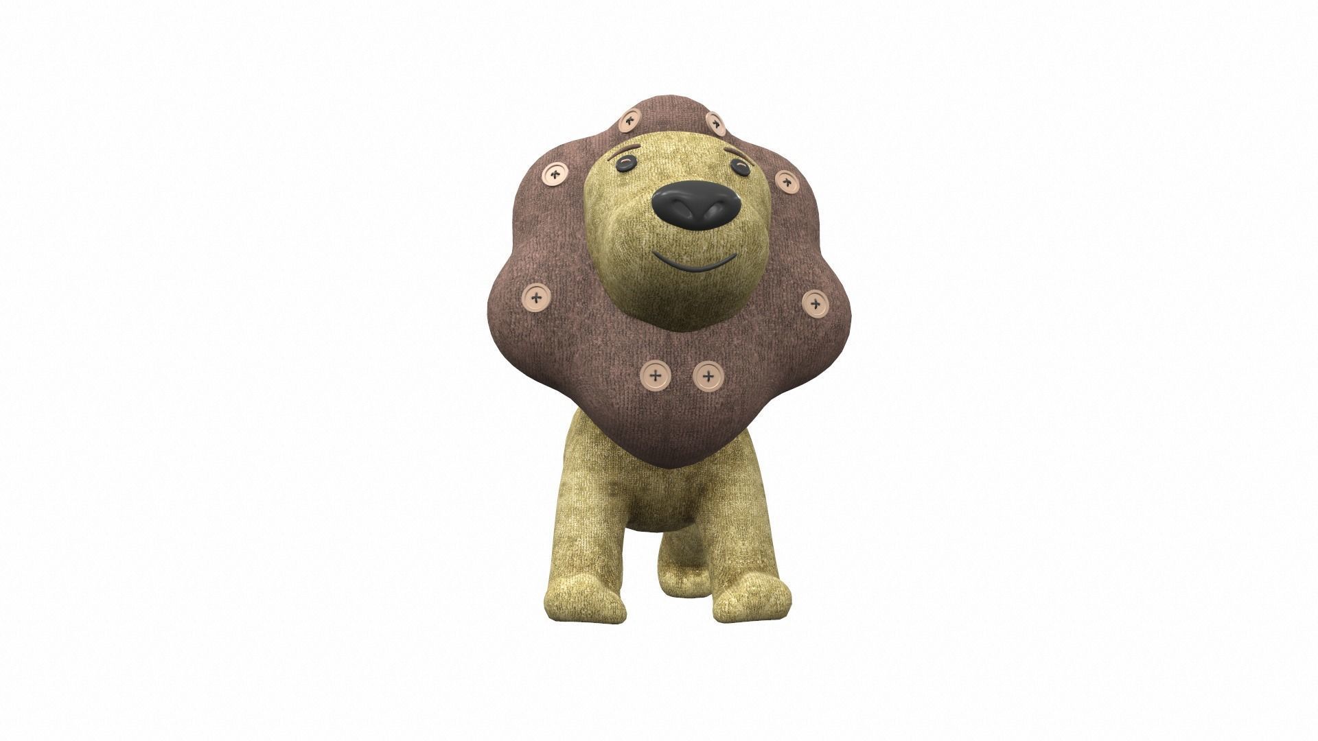 Plush toy lion 3D model_1
