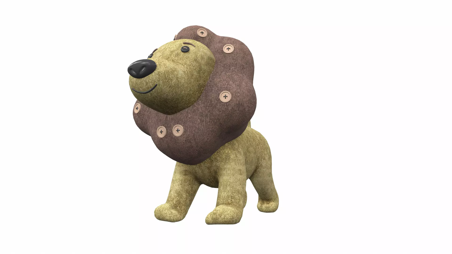 Plush toy lion 3D model_0
