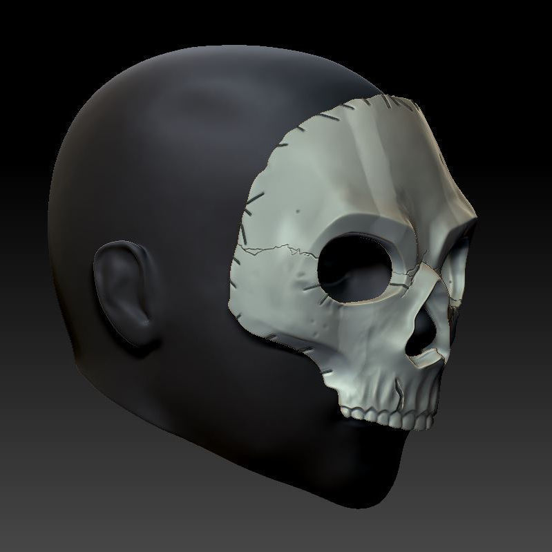 GHOST SIMON RILEY MW2 MASK - COD - MODERN WARFARE - WARZONE 3D print model_8