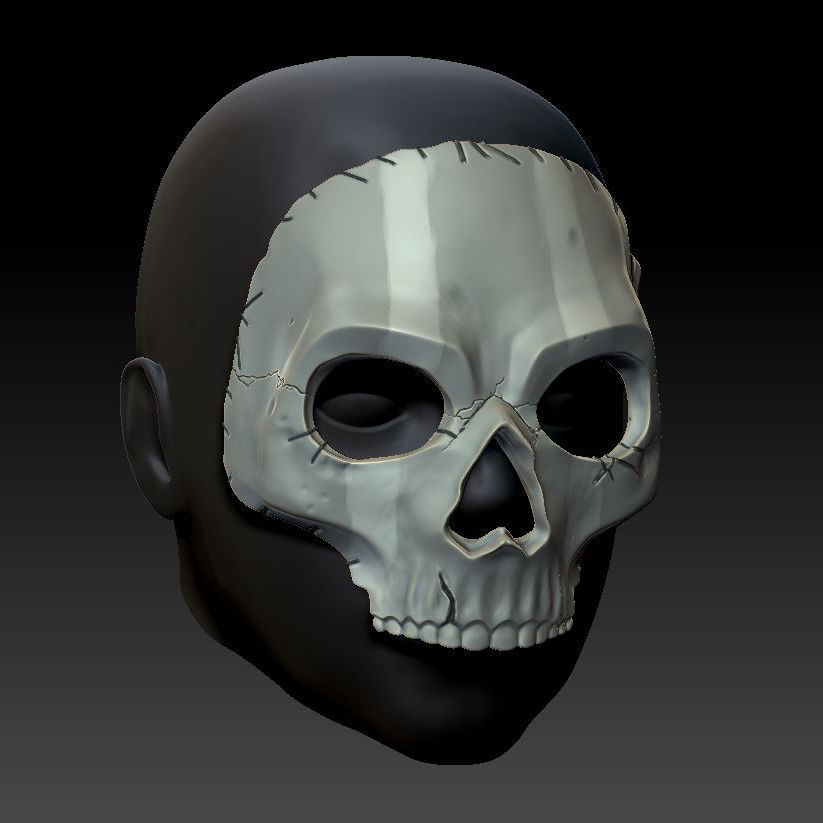 GHOST SIMON RILEY MW2 MASK - COD - MODERN WARFARE - WARZONE 3D print model_7