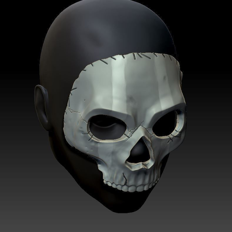 GHOST SIMON RILEY MW2 MASK - COD - MODERN WARFARE - WARZONE 3D print model_12