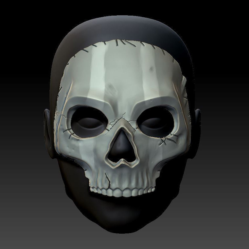 GHOST SIMON RILEY MW2 MASK - COD - MODERN WARFARE - WARZONE 3D print model_6