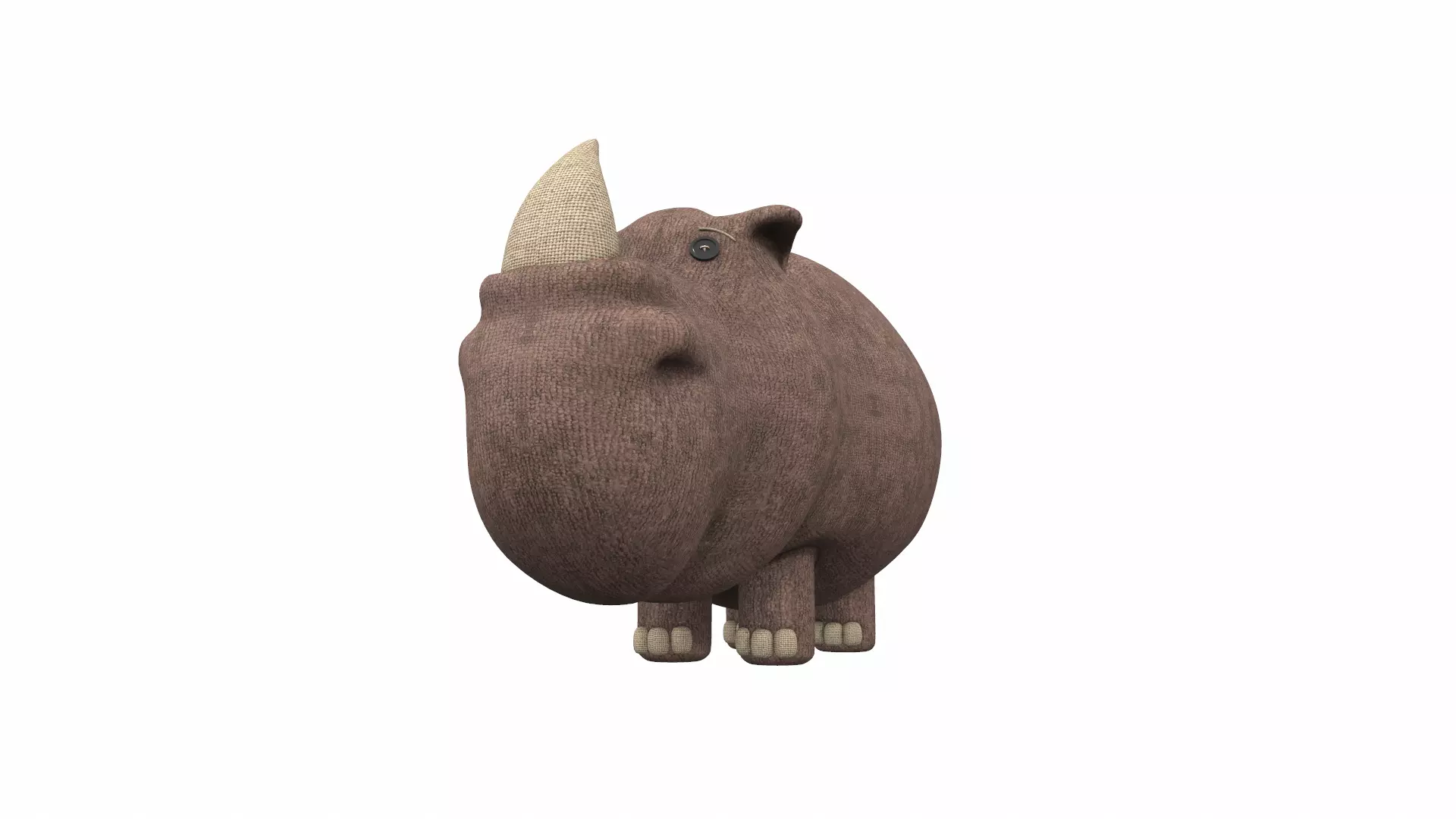 Plush toy rhino 3D model_0