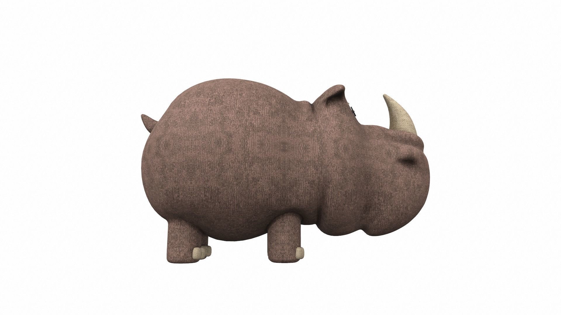 Plush toy rhino 3D model_2